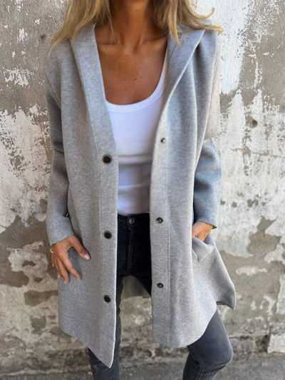 Bellaso - Lässiger einreihiger wollKapuzenblazer