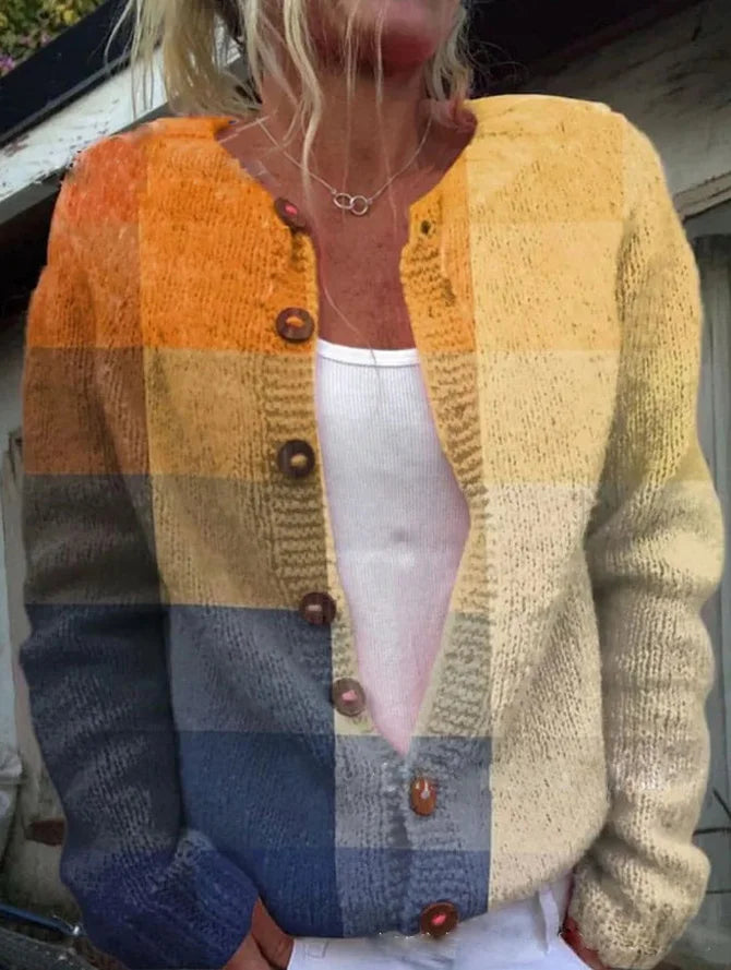 Isabel® | Strickjacke mit Blumenmuster