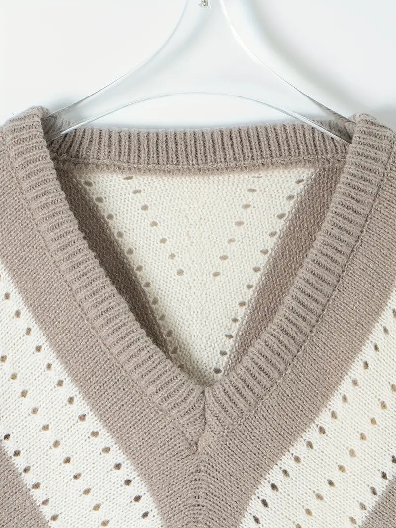 Bellaso – gestreifter pullover mit v-ausschnitt