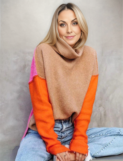 Bellaso Trend – Strickpullover mit Farbblock
