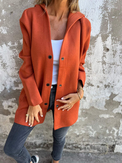 Bellaso | Strickjacke mit Knöpfen und Kapuze