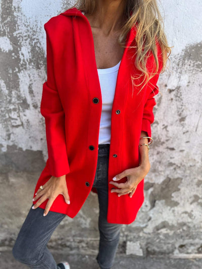 Bellaso - Lässiger einreihiger wollKapuzenblazer