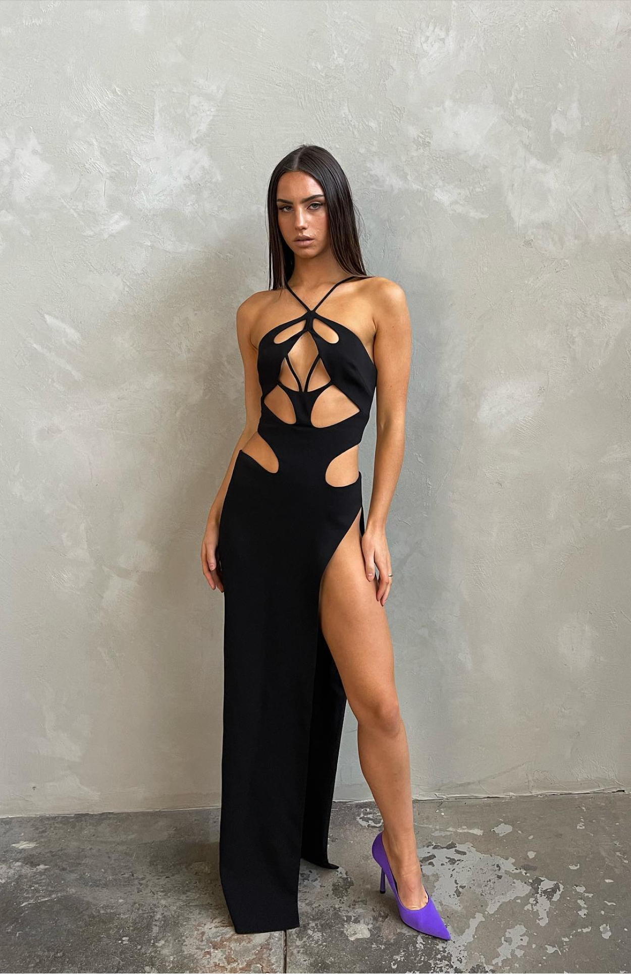 Bellaso - Gewagte Cut-Out Maxi Kleid