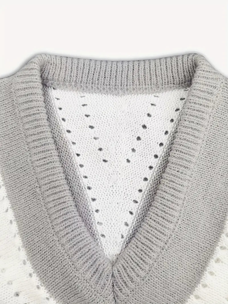 Bellaso – gestreifter pullover mit v-ausschnitt