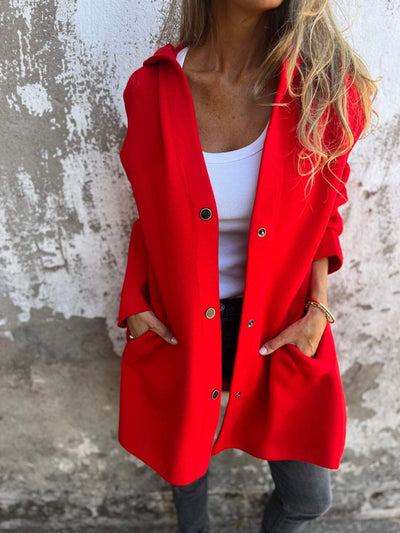 Bellaso - Lässiger einreihiger wollKapuzenblazer