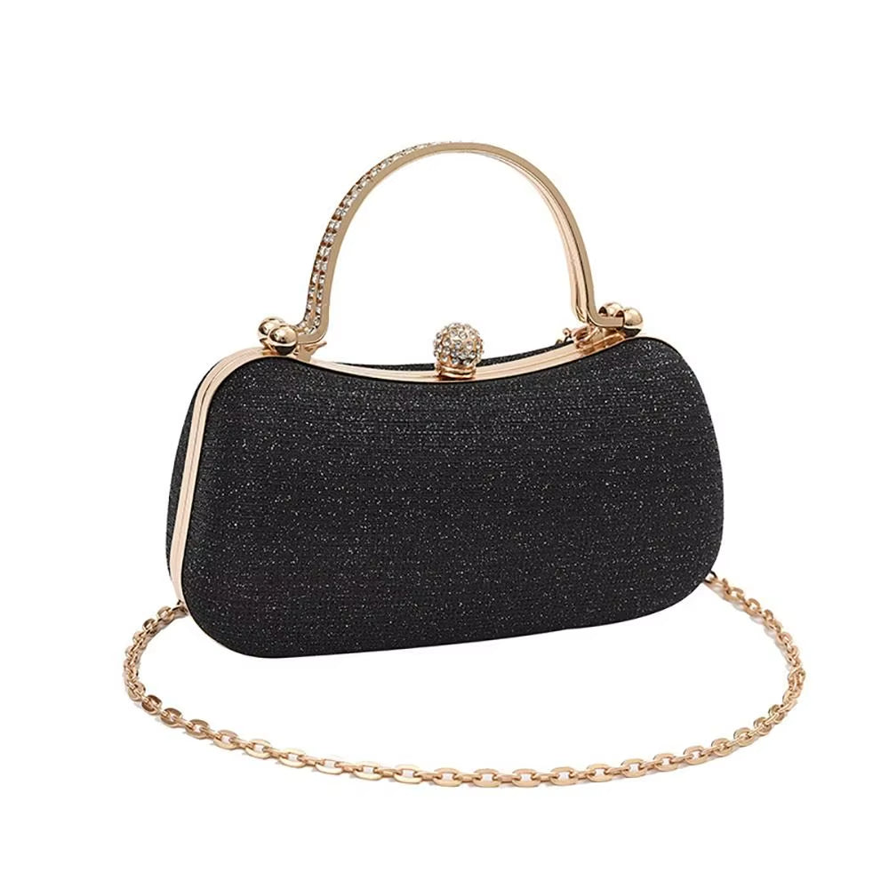 Abendtasche für Damen mit glänzenden Details und schmuckvollem Griff - Dhalia