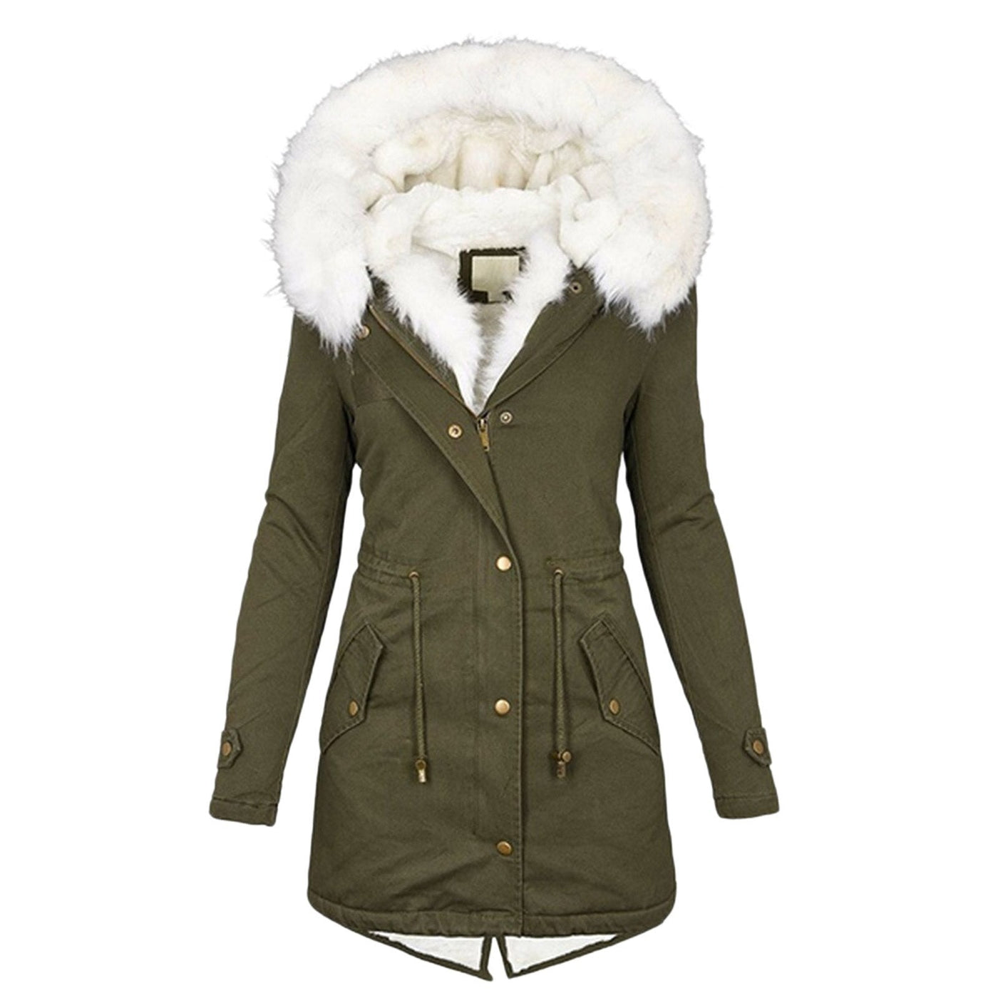 Bequeme, knopfgebundene Winterjacke für Wärme und Stil
