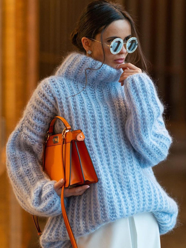 Schneider Mode | Damen-Strickpullover mit Oversize-Rollkragen und Ballonärmeln