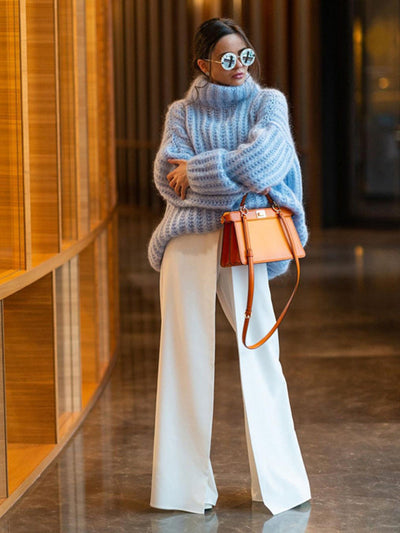 Schneider Mode | Damen-Strickpullover mit Oversize-Rollkragen und Ballonärmeln