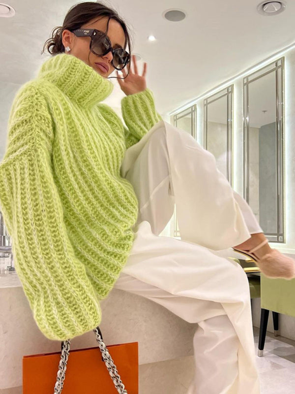 Schneider Mode | Damen-Strickpullover mit Oversize-Rollkragen und Ballonärmeln
