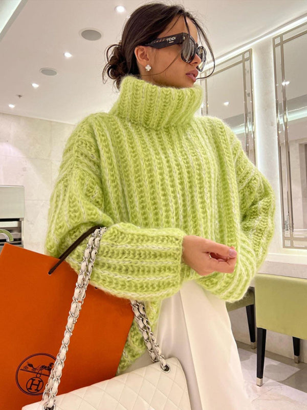 Schneider Mode | Damen-Strickpullover mit Oversize-Rollkragen und Ballonärmeln