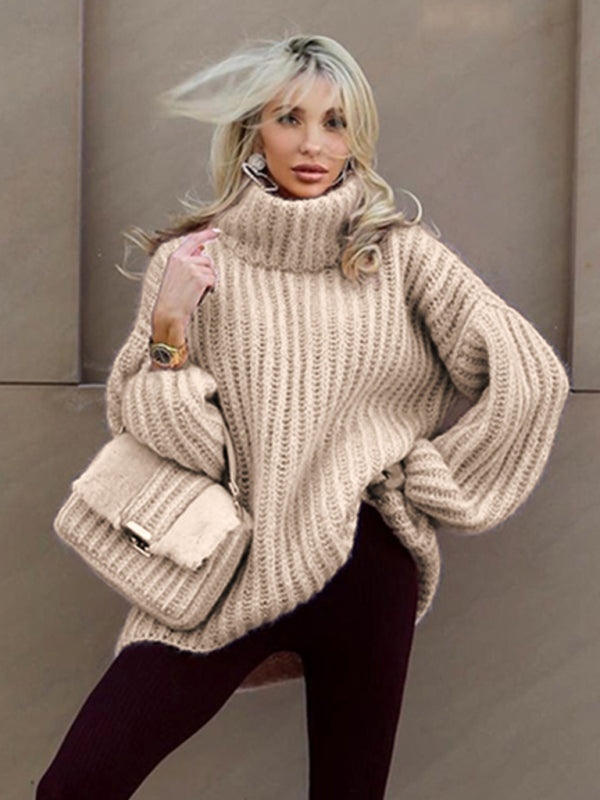 Schneider Mode | Damen-Strickpullover mit Oversize-Rollkragen und Ballonärmeln