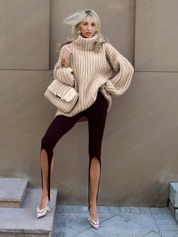 Schneider Mode | Damen-Strickpullover mit Oversize-Rollkragen und Ballonärmeln