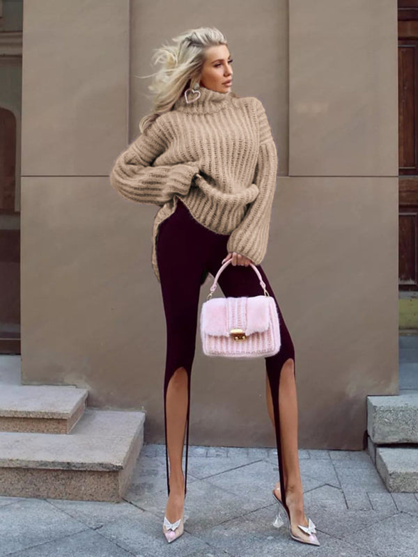 Schneider Mode | Damen-Strickpullover mit Oversize-Rollkragen und Ballonärmeln
