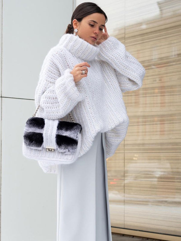 Schneider Mode | Damen-Strickpullover mit Oversize-Rollkragen und Ballonärmeln