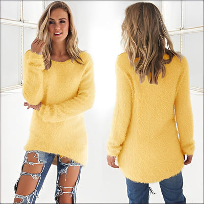 Bellaso -  2023 Lässiger Langarm-Pullover mit O-Ausschnitt