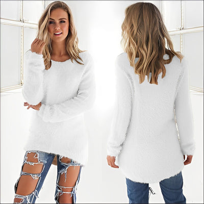 Bellaso -  2023 Lässiger Langarm-Pullover mit O-Ausschnitt
