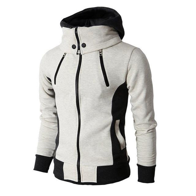 Zweifarbige Kapuzen Winterjacke für Herren