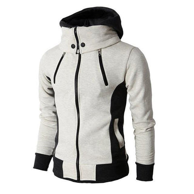 Zweifarbige Kapuzen Winterjacke für Herren