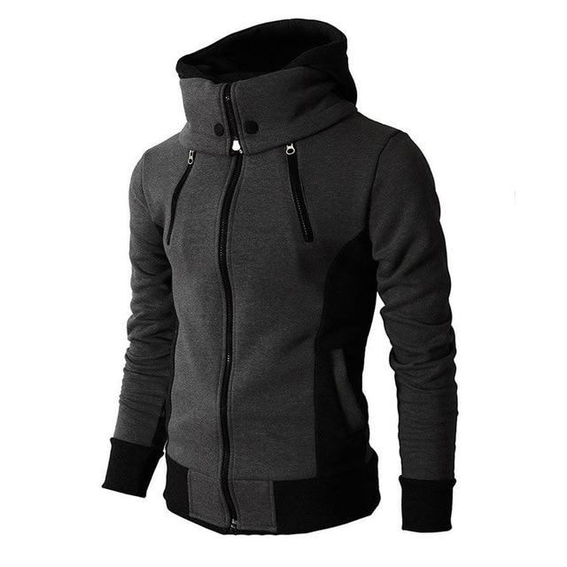 Zweifarbige Kapuzen Winterjacke für Herren