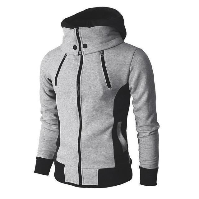 Zweifarbige Kapuzen Winterjacke für Herren