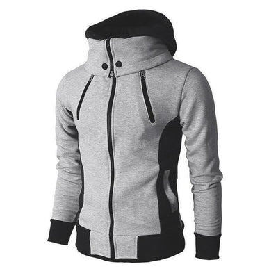 Zweifarbige Kapuzen Winterjacke für Herren