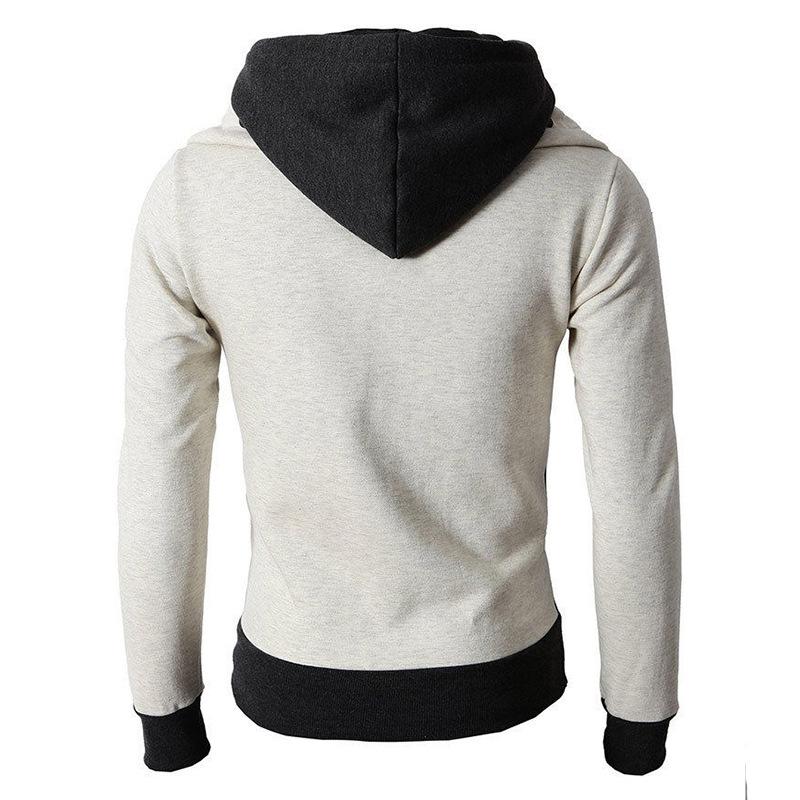 Zweifarbige Kapuzen Winterjacke für Herren