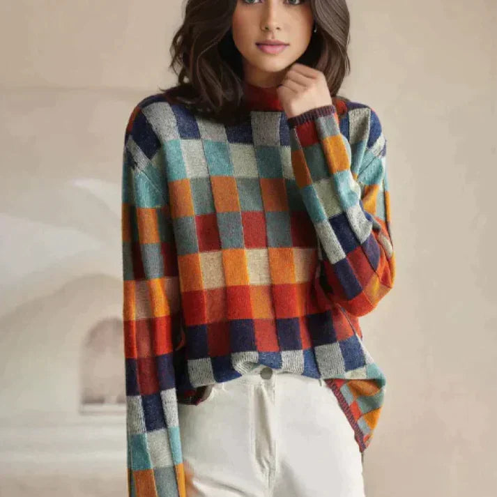 Bellaso – couture-patchwork-rollkragenpullover