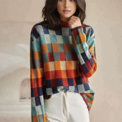 Bellaso – couture-patchwork-rollkragenpullover