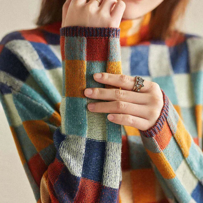 Bellaso – couture-patchwork-rollkragenpullover