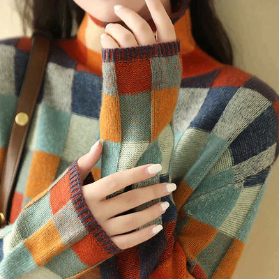 Bellaso – couture-patchwork-rollkragenpullover