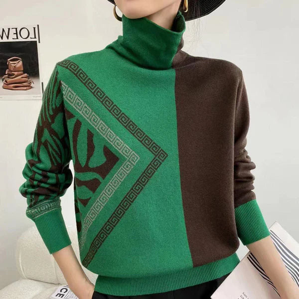 Bellaso laurent | turtle-neck eleganter bedruckter pullover