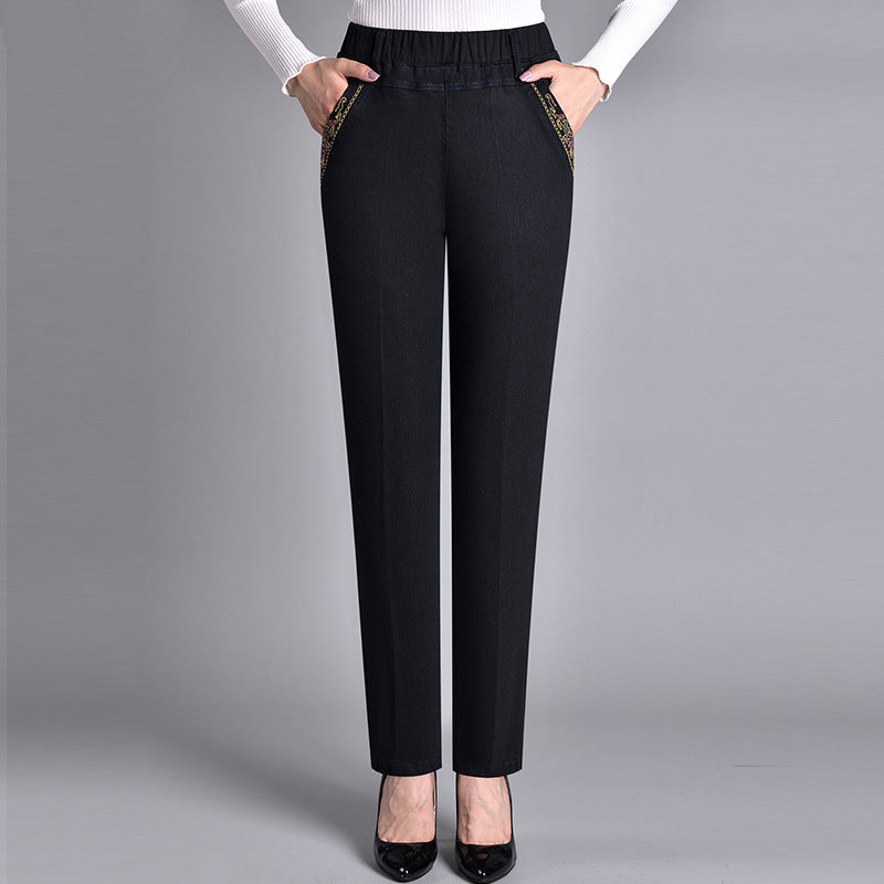 Bellaso - Jeans mit Seitentaschen und elastischem Bund