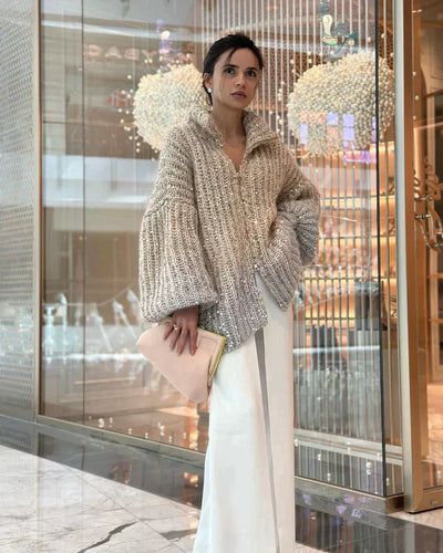 Bellaso Damen-Strickjacke mit Reißverschluss - Alicia